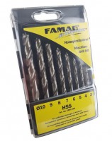 Famag 1591 Brad point drill bit HSS Set of 8 pcs � 3 4 5 6 7 8 9 10 mm