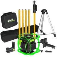 Grettz G4D Green Beam Multi-Line Laser Kit with Tripod and Pole