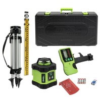 Grettz G60 Red Beam Rotary Laser Level Kit with Tripod, Staff and LR1 Receiver