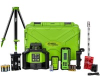 Grettz G70 Red Beam Dual-Grade Rotary Laser Level Kit with Tripod, Staff and Receiver