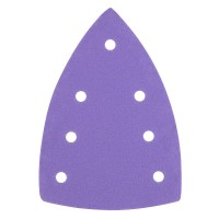 Trend Aluminium Oxide Sheet Detail Sanding Pad, 100 x 150mm Delta, 120G 7-Hole (10 Pack) - AB/DET1/120A