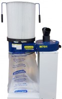 Charnwood W791/3CF 2hp Single Bag Professional Dust Extractor 1500w, 3 phase with Cartridge Filter Package