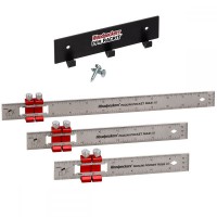 Woodpeckers PAOLINI Pocket Rule 3 Pk - Imperial / Metric Stainless Steel with Rack-It - PPRRI-SC